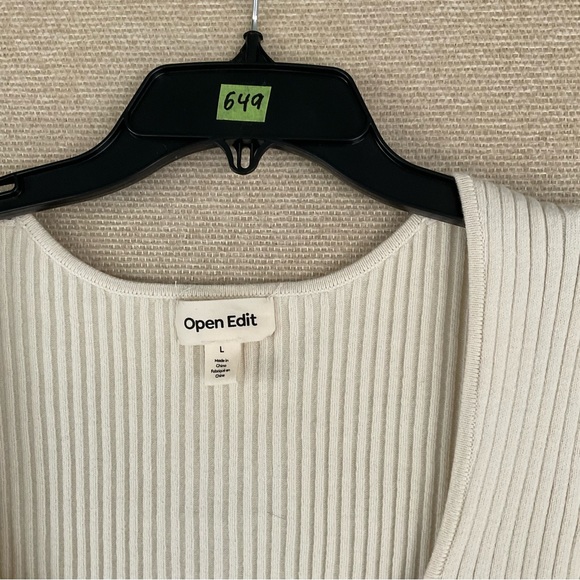 🌾 OPEN EDIT Rib Scoop Neck Sweater - Picture 4 of 11